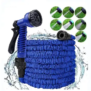 100FT Expandable Garden Hose with Spray Nozzle, Flexible Retractable Water Hose for Garden Watering Car Washing & Multiple Outdoor Uses