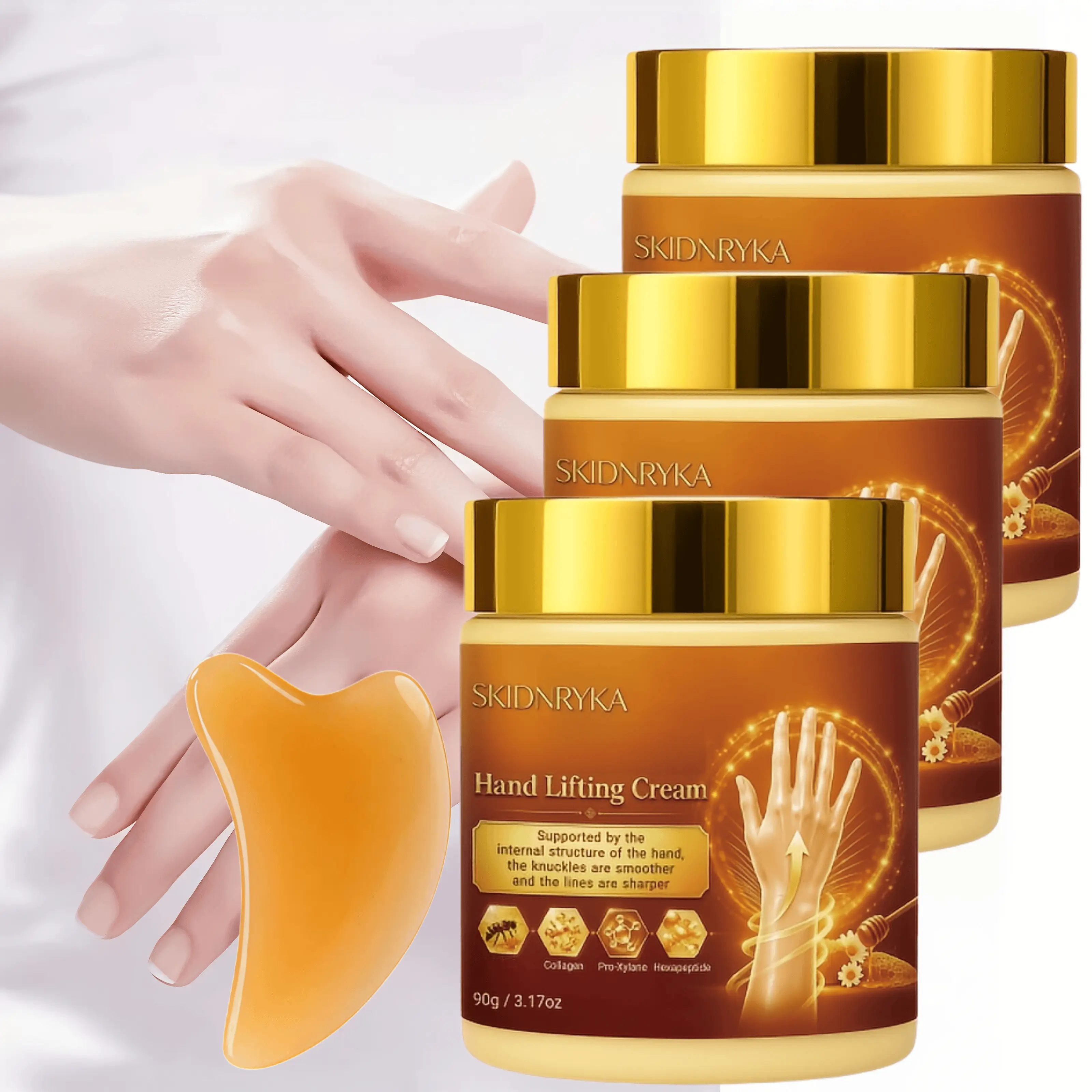 SKIDNRYKA Hand Moisturizing Cream, includes a scraper, easy to carry and use, hydrates and moisturizes, long-lasting nourishment, versatile for hands, back of feet, wrists, and elbows.