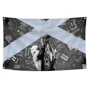 Luv is Rage 2 Flag Tapestry (3x5ft,Durable, Polyester) Brass Grommets For College Dorm Man Cave Decor Modern Stripe Design