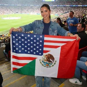 USA & Mexico Friendship Flag 3x5 FT / 2x3 FT, Double Nation Patriotic Banner with Brass Grommets, Outdoor Garden Wall Decor for Cultural Celebrations & Sporting Events