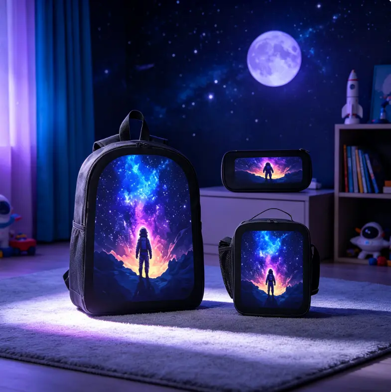 3-Piece Astronaut Space-Themed Backpack Set for Kids and Teens – Features a Galaxy, Interstellar, Sunset, and Planet Print – Extra-Large Capacity, Lightweight Travel Bag – Ideal Back-to-School Gift for Elementary School Boys and Girls