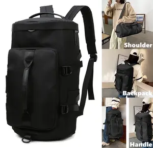 Kabuer Overnight Bag Gym Travel Duffle Bag for Men and Women Weekender, Multifunctional, Black