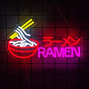 Ramen Neon Sign Japanese Noodle Led Signs Led Neon Lights for Wall Decor USB Powered Suitable for Restaurant Ramen Shop Dinning Room Kitchen Window Door Decoration Gifts