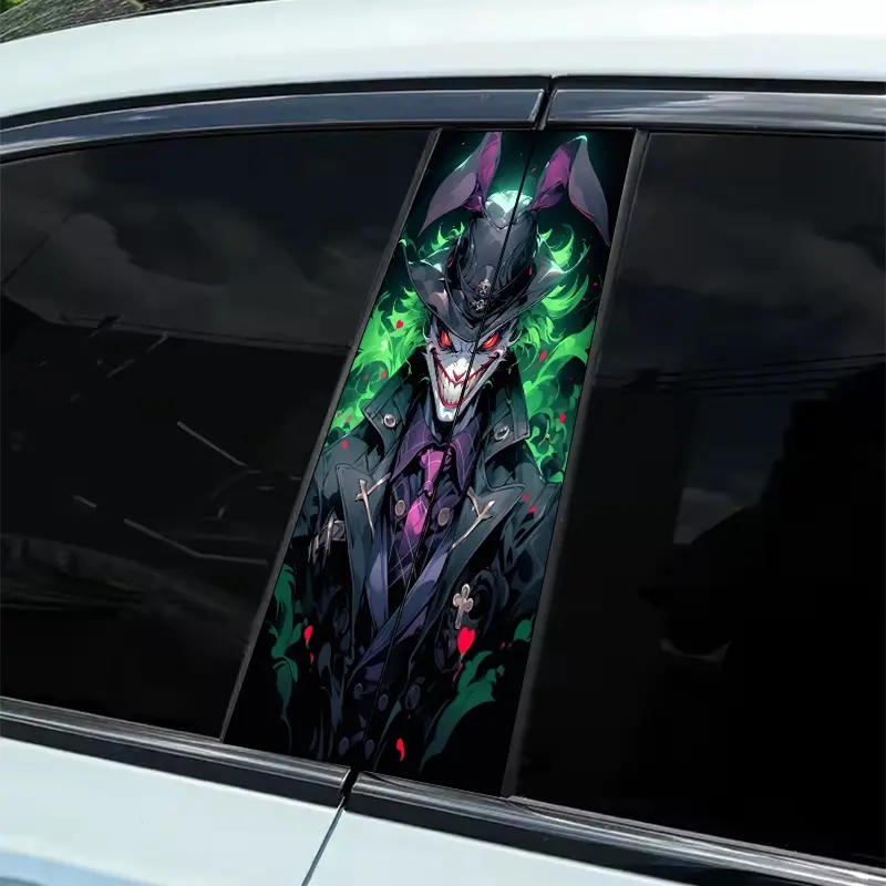UYEDSR Lot de 2 autocollants pour voiture 16,1 cm x 12,5 cm Joker Clown Cirque Cartes à jouer en PVC UYEDSR Lot de 2 autocollants pour voiture 16,1 cm x 12,5 cm Joker Clown Cirque Cartes à jouer en PVC