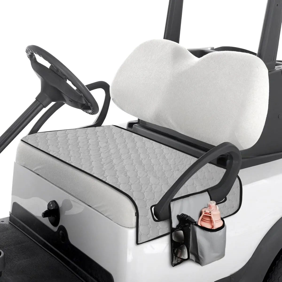 Golf Cart Seat Covers, Universal Golf Towel Seat Cover with 4 Side Pockets & Non-Slip Bottom Golf Cart Seat Towel Blanket Fits for EZGO, Club Car, Yamaha Seats Golf Carts 50''(L) x 22''(H)