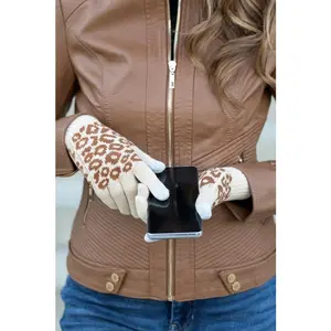 Aili's Corner Leopard Stretch Touch Gloves
