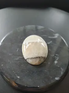 Polished Handcrafted 40x30mm Oval Banded Calcite Cabochon