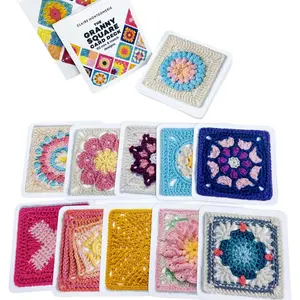 【Upgraded Version】Granny Square Crochet Card Set - 50 Unique Designs, Beginner-Friendly Knitting & Crochet Guide, Perfect for Craft Enthusiasts，Best Gift for Mom