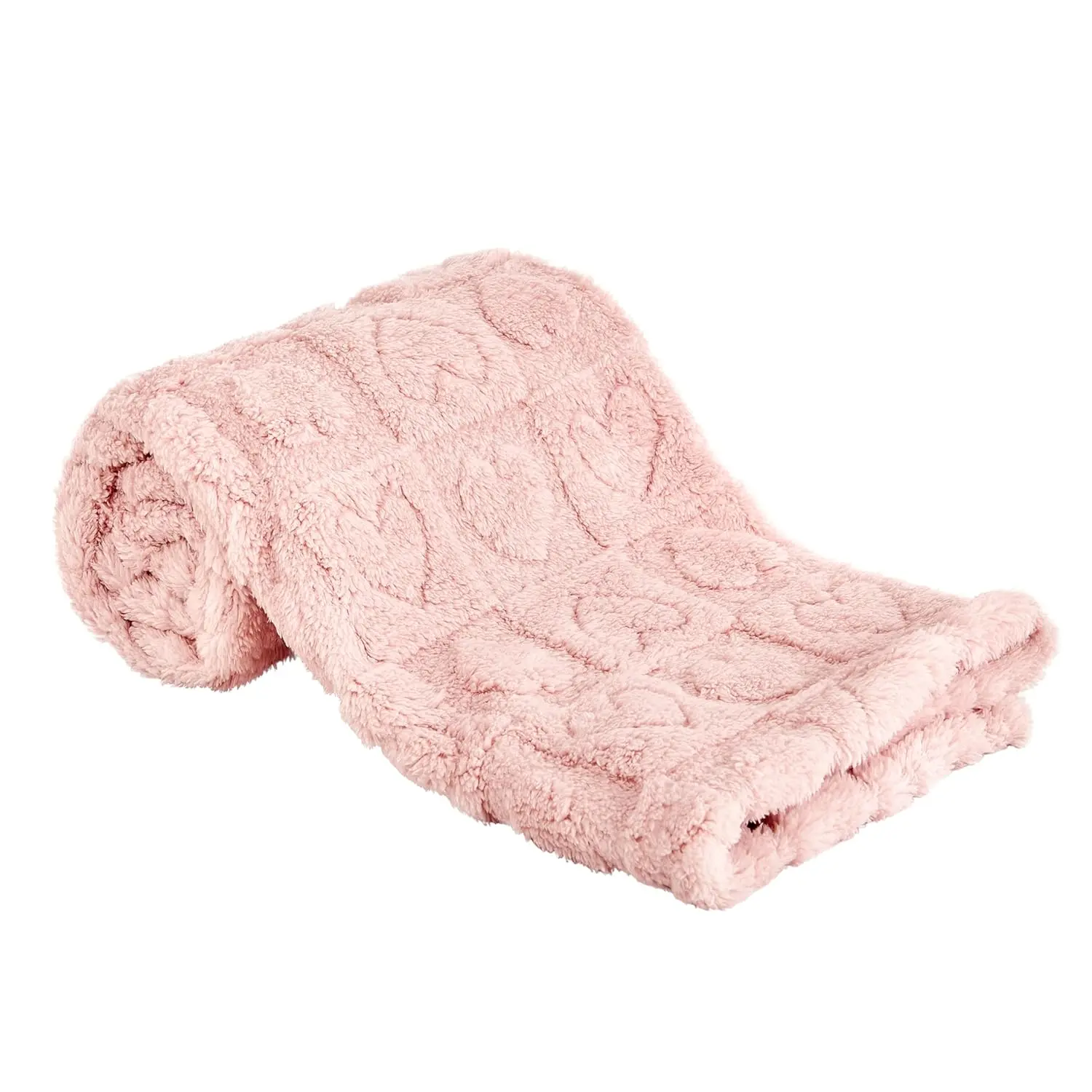 P-AS07    Fleece Baby Blanket Heart Checkered Blanket, Ultra Soft Cozy Baby Blankets for Girls Boys, Fluffy Infant Toddler Newborn Receiving Blankets for Crib Stroller 30”×40” (Light Pink)