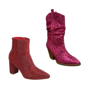 Alana Short Boots - Sparkly Rhinestone Design with Unique Style Features