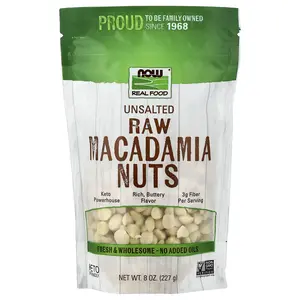 NOW Foods Real Food, Raw Macadamia Nuts, Unsalted, 8 oz (227 g) NOW Foods Real Food, Raw Macadamia Nuts, Unsalted, 8 oz (227 g)