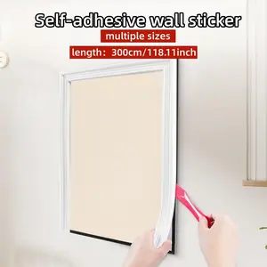 300cm/118.11inch PVC Self-Adhesive Decorative Strip, flexible wall molding strip, Easy Installation, DIY home decor