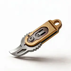 Crosstar EDC Knife, Mini Titanium EDC Pocket Knife, Coin-Sized Folding Knife with 7cr17Mov Sharp Blade, Portable for Daily Carry Camping Hiking