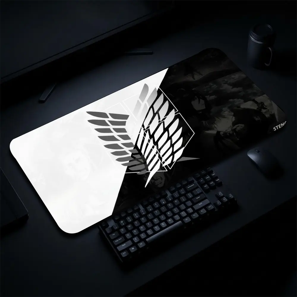 Collection Attack On Titans Gaming Mouse Pad Personal, Custome, Anime Desk Mat Extended Keyboard Pad Waterproof Non Slip Rubber Base Large Mousepad for PC Gamer Setup Desk Accessories 40x21 Inch,Office Gifts, Decor desktop