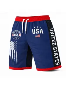 Men's American Flag 250th Anniversary Gym Shorts, Beach Shorts, Graphic Fitness Shorts, Athletic Shorts Casual, Thin Lightweight, Patriotic Holiday Print, Elastic Drawstring Waist
