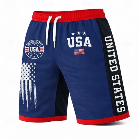 Men's American Flag 250th Anniversary Gym Shorts, Beach Shorts, Graphic Fitness Shorts, Athletic Casual Sporty Shorts, Thin Lightweight Workout Shorts, Shorts Summer Casual, Patriotic Holiday Print, Elastic Drawstring Waist