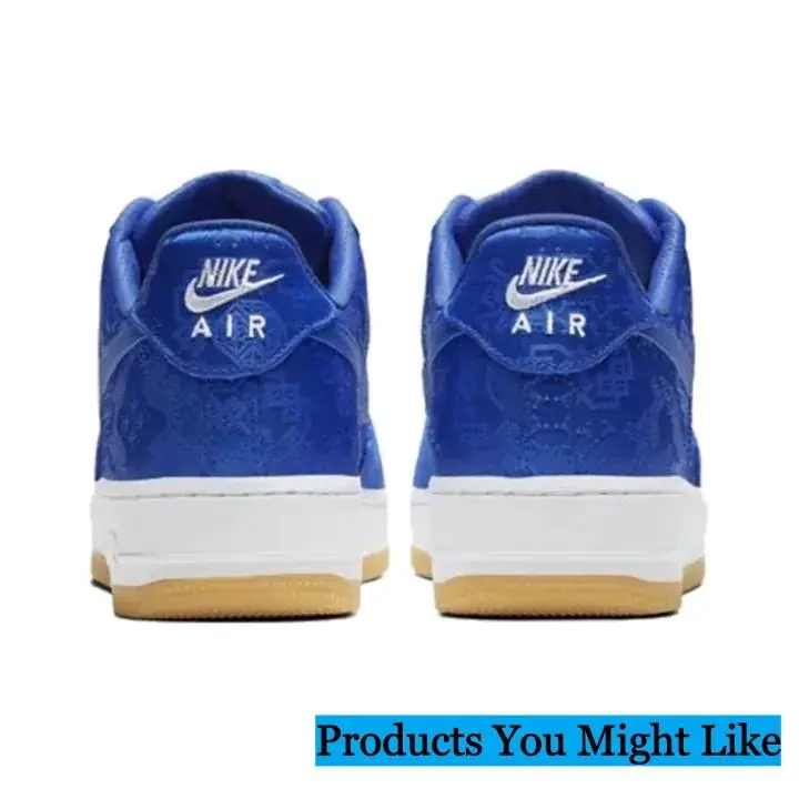 Unisex Brand-New Vintage Royal-Blue Satin Low-Top Lace-Up Trainers, Hidden Jacquard Pattern, Silky Smooth Upper, Crisp White Midsole, Wear-Resistant Gum Rubber Outsole, Premium Sports Collectible Sneakers with Original Matched Shoe Box