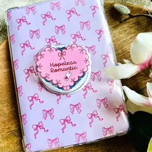 Hopeless Romantic Kindle Grip Phone Grip Magnetic Kindle Holder Pink Heart Kindle Accessories Bookish Merch Gift Book Lover