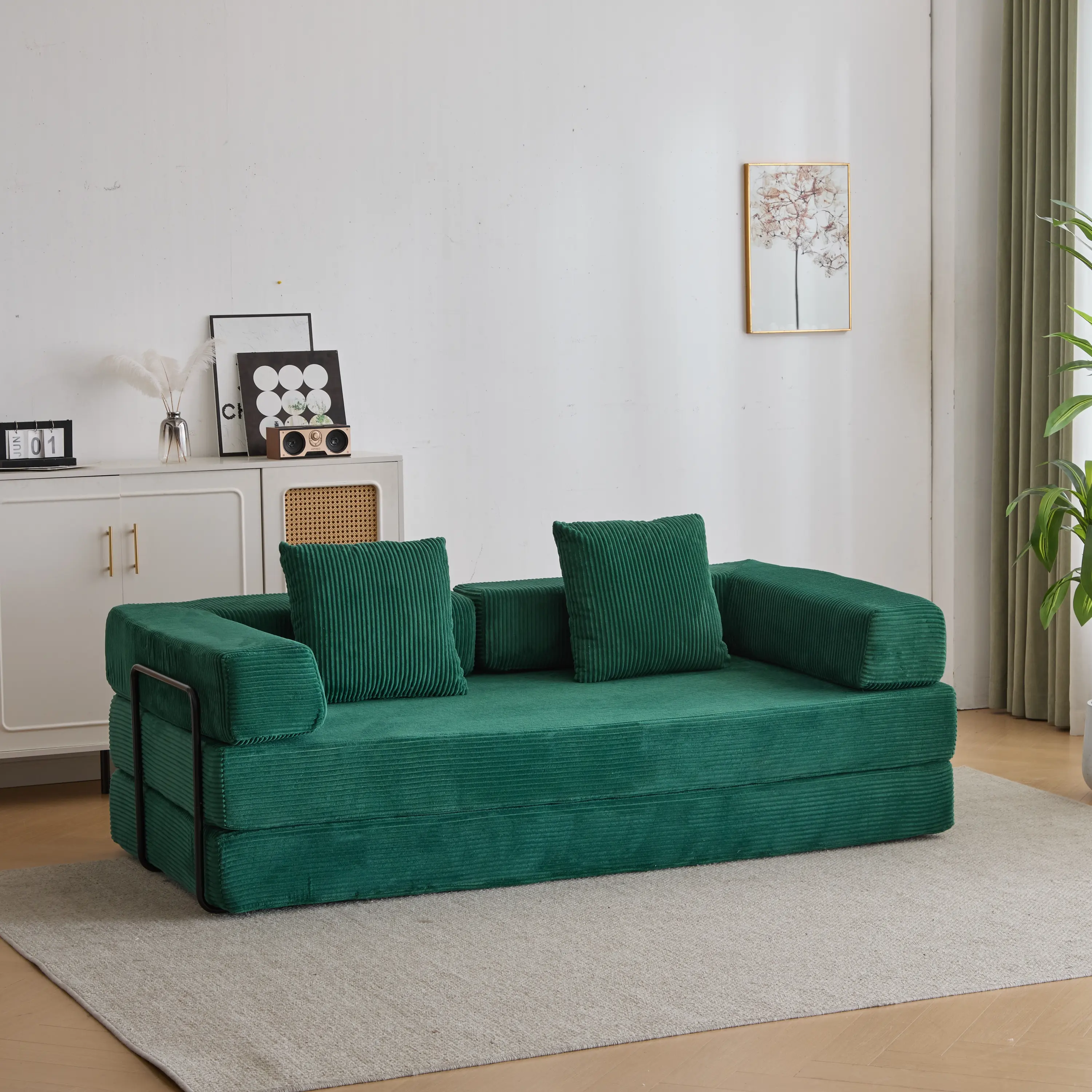 Dark-Green-Corduroy Fabric