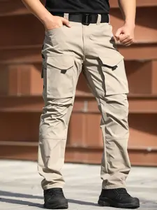 Men's Casual Cargo Pants, Slim Fit Tactical Outdoor Workwear, Multi-Pocket Camping Sports Long Pants, Army Leisure Trousers