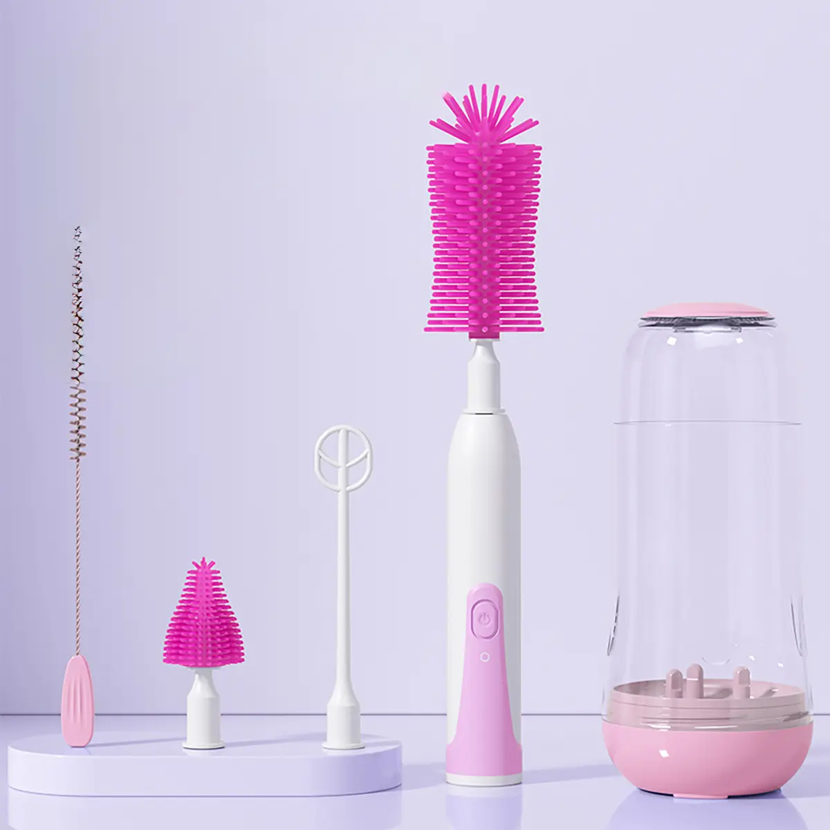 Electric Baby Bottle Brush – Fast and Efficient Cleaning, Rechargeable, Soft Bristles for Gentle Cleaning, Ideal for Baby Bottles, Nipples, and Feeding Accessories – Durable, Hygienic, and Easy to Use – Perfect for Busy Parents