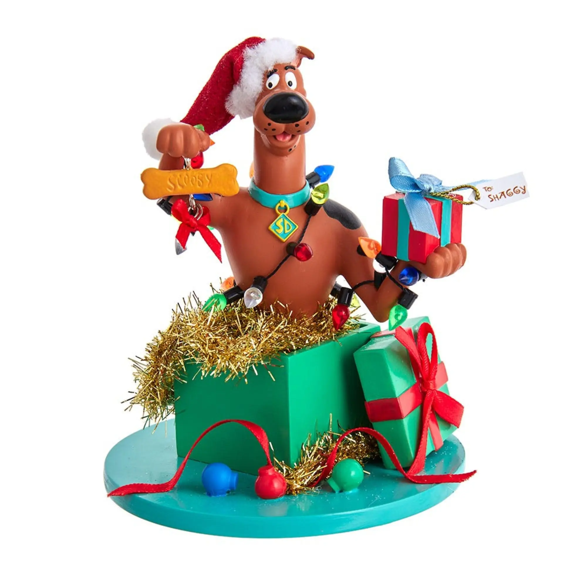Kurt Adler Officially Licensed Fabriche Scooby-Doo! In Present Table Piece, 5"