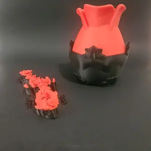 red and black rose dragon with  dragon egg dragon articulated