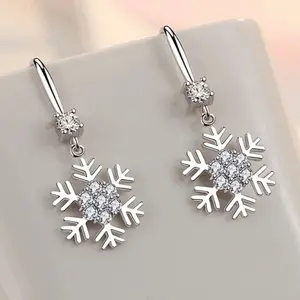 Snow Flake Earrings - Festive Holiday Jewelry for Women