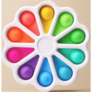 Pop Fidget Sensory Toys for Toddlers 1-3, Montessori Toys for 1 2 3 Year Old, Toddlers Push and Popping Bubbles Digits Number Learning Sensory Preschool Toy - Rainbow Edition