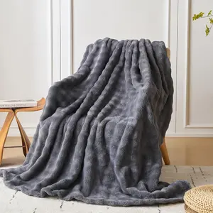 Super Soft Throw Blanket - Fuzzy Cozy Plush Thick Bubble Blanket for Sofa, Warm Fleece Fluffy Lola Blanket, for Women,Couch,Bedroom,Living Room,Chair.(Dark Grey, 50"x60")