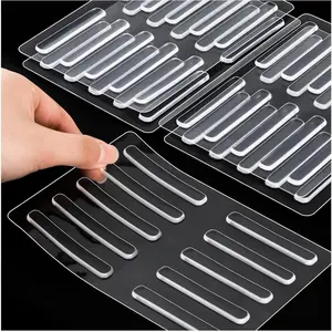 Cabinet Door Bumper, 4 Sheets 40 count Self Adhesive Rubber Bumpers Stripes Glass Table Top Anti Slip Pads Cabinet Bumpers Clear for Sound Dampening Buffer Pads