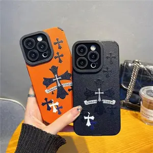 High-end leather cross-stitched shockproof phone case for iPhone 16/15/14/13/12/11, iPhone 16 and 15 Plus leather cross-stitched phone cases for men and women.