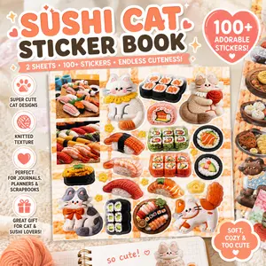 Cute Pet Sticker Book – 20 Sheets,  Stickers per Style, Cat  Aesthetic Stickers for Scrapbooking, Journaling, DIY Crafts, Kawaii Planner Stickers