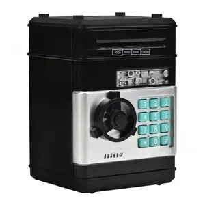 Cash Box Electronic ATM Piggy Bank with Password Lock Auto Roll Money Saving Toy for Kids Best Gift Natural