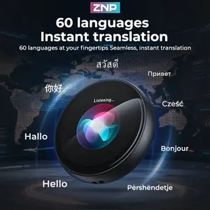ZNP Z01 AI Translator | 2026 Latest Model | Baji Style | Offline Translation for 60 Languages | Real-Time Voice Translation | AI Smart Q&A | Upload Wallpaper Photos | Magnetic Fridge Sticker | Ultra Portable