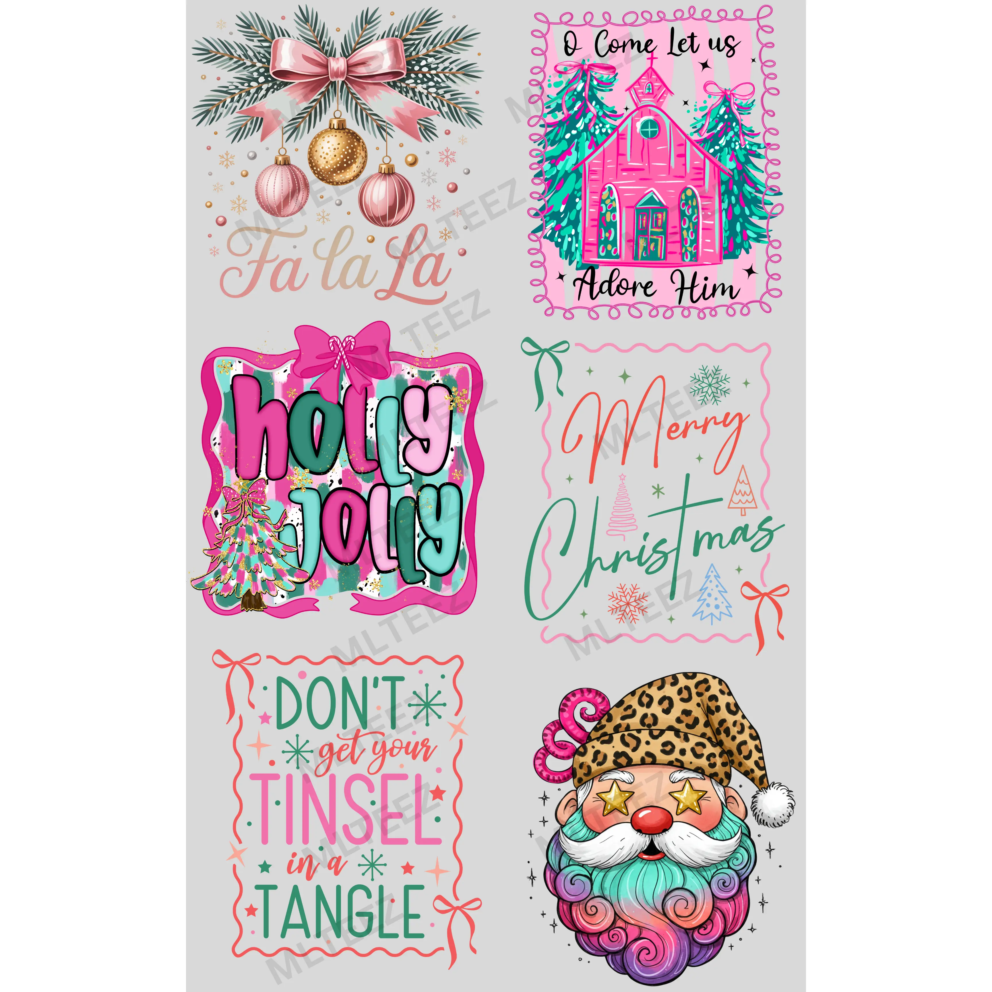FA LA LA (1) PREMADE GANGSHEET - 22X36 DTF TRANSFERS - DIRECT TO FILM