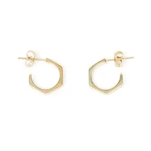 POWERBEADS BY JEN Female, Non-Tarnish Stainless Steel Hexagon Hoop Earrings - Women's Fashion Costume Jewelry Accessories