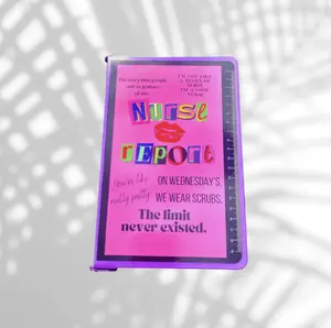 Hot Nurse Report Purple Foldable Clipboard with Aluminum Clip for Secure Paper Fastening