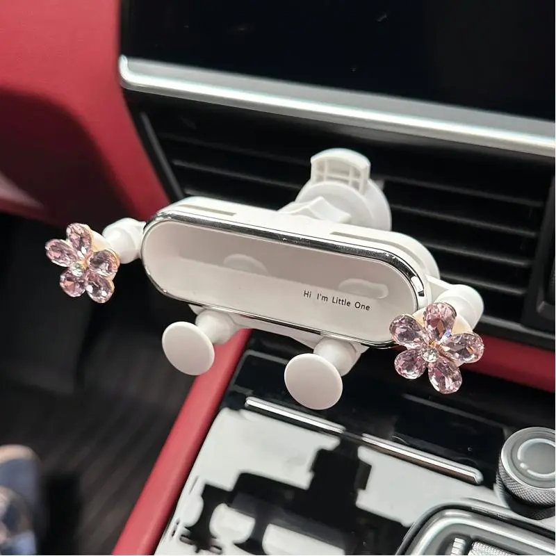 Cute Flower Design Phone Holder, Car Air Vent Phone Holder, Universal Car Phone Navigation Holder, Car Interior Accessories, Car Cellphone Mount, Car Phone Holders