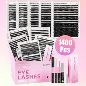 False Eyelash Set, Individual Eyelashes with Eyelash Glue & Lash Remover & Tweezers, Professional Eye Makeup Accessories for Women, Cosmetic, Individual Lash Extension, False Eyelashes Extensions