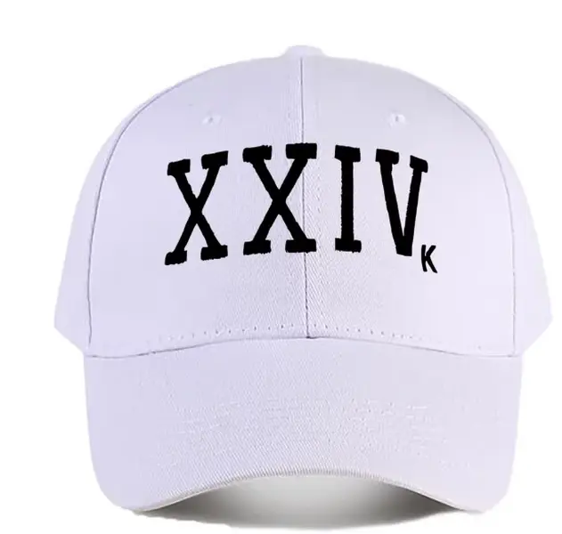 LED Print Roman Numeral 24 Baseball Cap - Unisex Adjustable Casual Wear Sun Hat for Outdoor Sports Activities, One Size