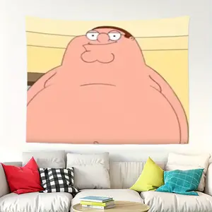 1pc Peter Griffin Cartoon Character Tapestry, Polyester Aesthetic Wall Hanging, Suitable for School Dormitory, Living Room, Bedroom, Party Background Decoration, Home Aesthetic Decoration Tapestry, Indoor and Outdoor Background Decoration,