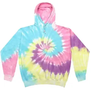 Colortone Tie Dye Fleece Pullover Hoodie Classic Unisex Long Sleeve Tops