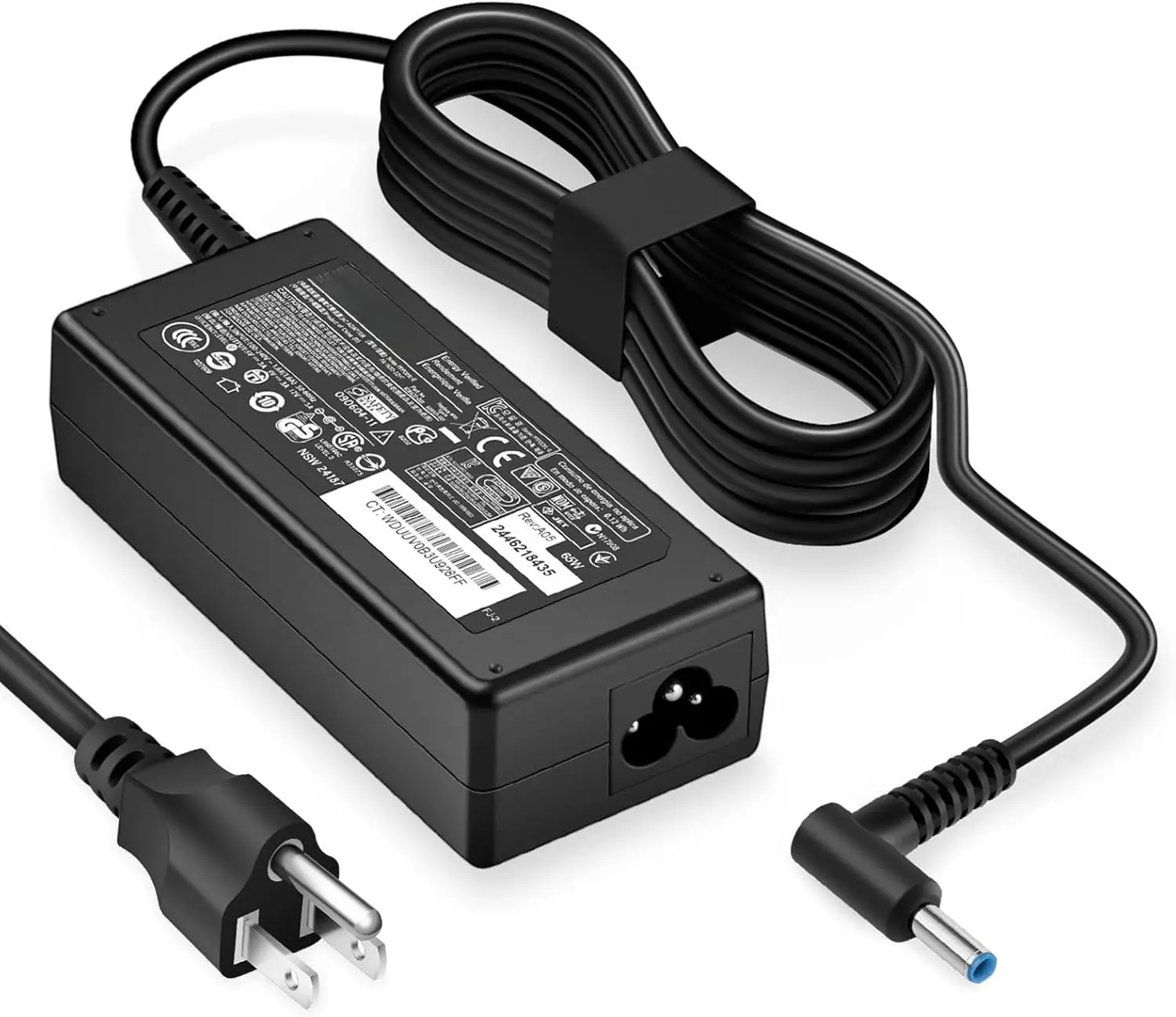 65W/45W Blue Tip Universal Laptop Charger - Wired Power Adapter for 440 G8 & Multiple Laptops, Safety Tested, 110-240V, 19.5V, 4.5x3.0mm Connector, Charging Power Support, Chromebook Charger, Computer Charger