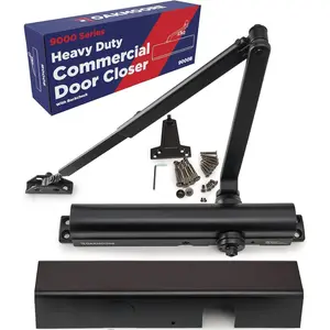 Heavy Duty Commercial Door Closer, ADA UL Grade 1 Listed Automatic Self Closing Door Hinges, Door Closers Commercial High Traffic, Auto Door Closer, Hydraulic Spring Soft Close (Black)