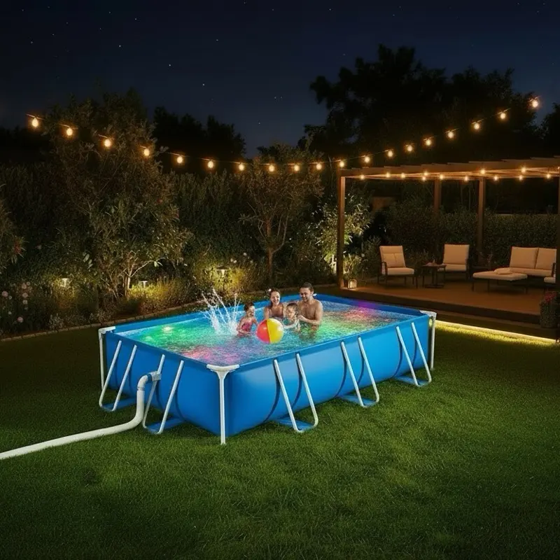 Light-Up Above Ground Swimming Pool – 7ft x 48in x 24in