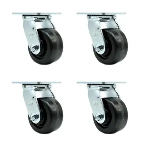 Service Caster GRE-SCC-30CS420-PHR-4 CRSL4 Greenlee GMX Cart Caster Set, MA6065 GMX Material Cart - Heavy Duty Replacement Black Phenolic Wheel - Set of 4