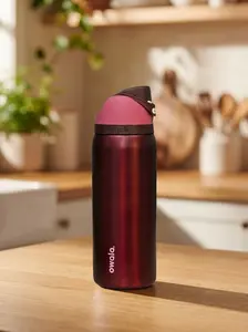 (Limited Edition) Owala Freesip Insulated Stainless Steel Water Bottle-Black Cherry 32oz, Water Bottle Bpa-Free Sports 32 Oz