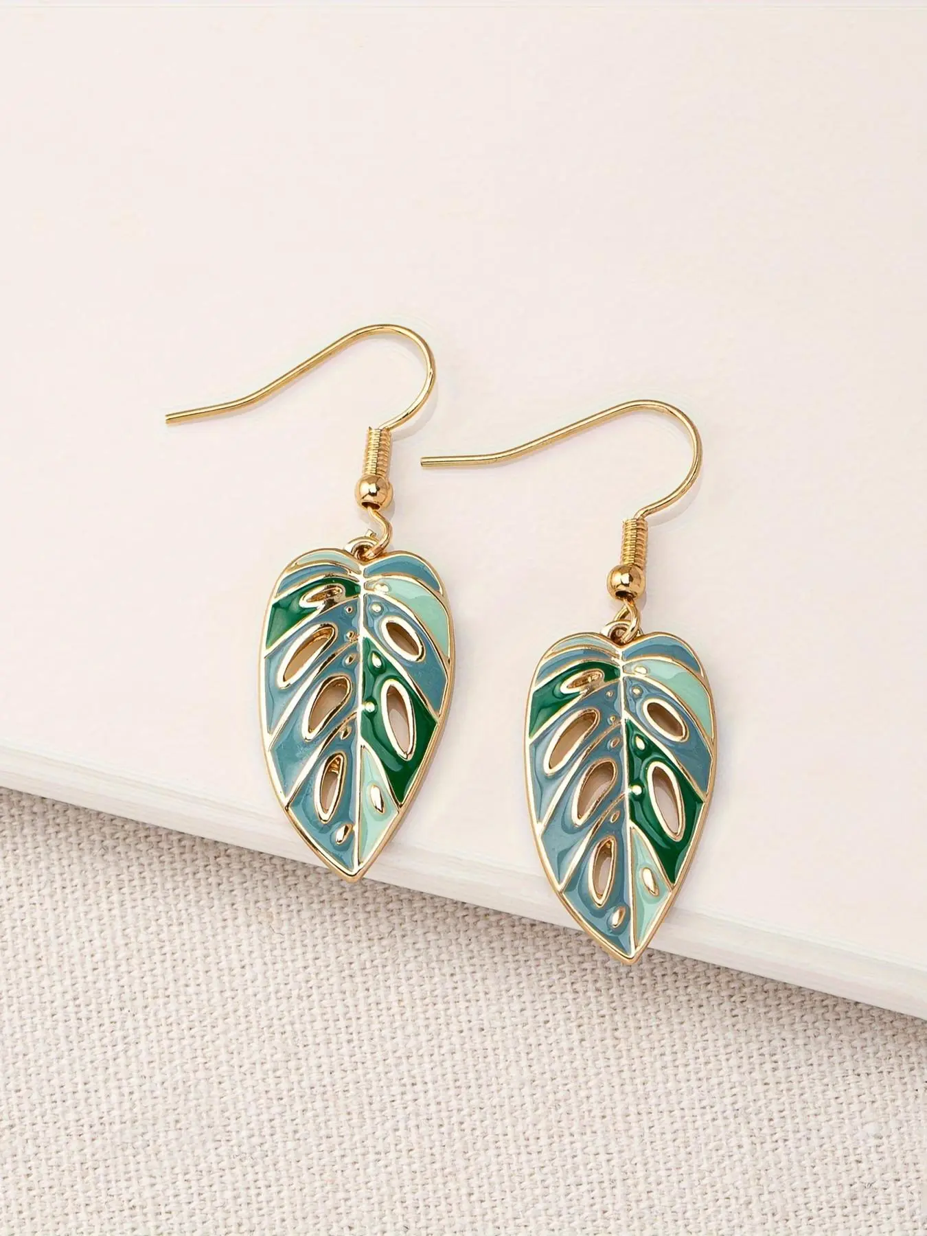 Leaf Design Dangle Earrings, Dangling Earrings, Statement Earrings, Unique Design Earrings, Hollow Out Alloy Drop Earrings for Women, Casual Jewelry for Party, Daily Clothing Decor, Exquisite Jewelry Gift, for Birthday Gift