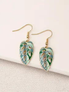 Leaf Design Dangle Earrings, Statement Earrings, Hollow Out Alloy Drop Earrings for Women, Casual Jewelry for Party, Daily Clothing Decor, Exquisite Jewelry Gift, for Birthday Gift